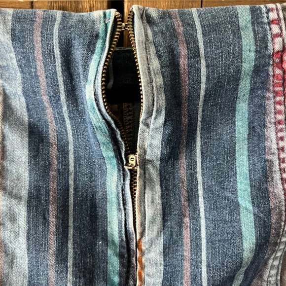 Free People Stripped Cotton Stretch Mini Skirt Size XS - Picture 4 of 7